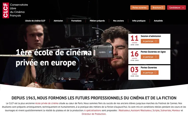 Conservatoire Du Cinema Et De La Fiction classement, campus, admission