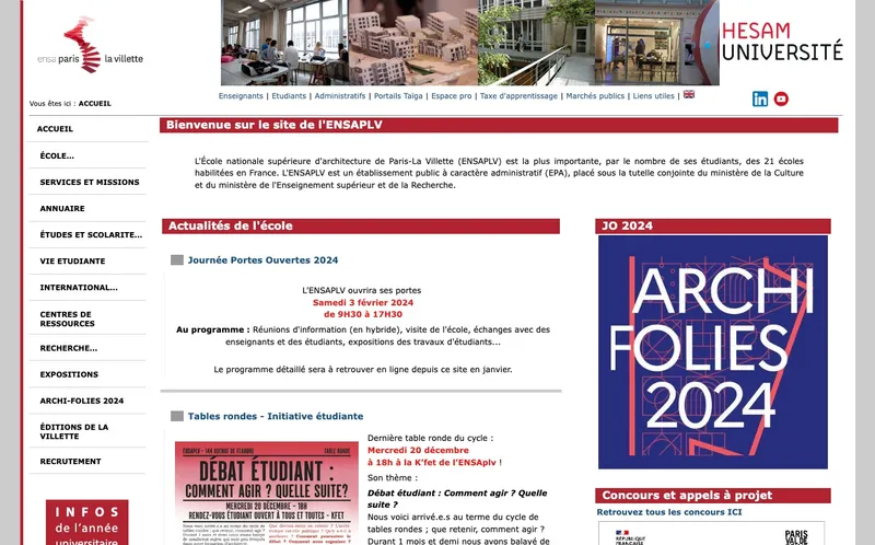 Ecole Nationale Superieure D'Architecture De Paris-La Villette classement, campus, admission