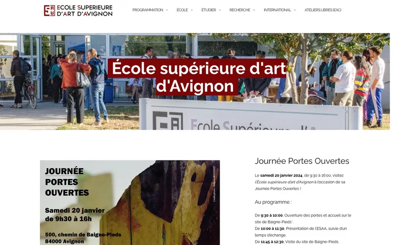 Ecole Superieure D'Art D'Avignon classement, campus, admission